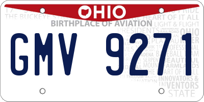 OH license plate GMV9271