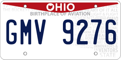 OH license plate GMV9276