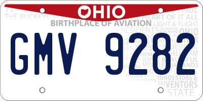 OH license plate GMV9282