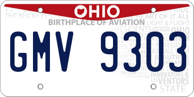 OH license plate GMV9303