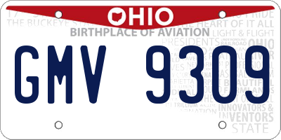 OH license plate GMV9309
