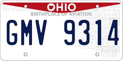 OH license plate GMV9314