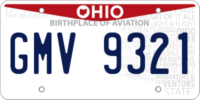 OH license plate GMV9321