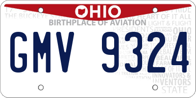 OH license plate GMV9324