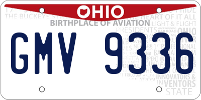 OH license plate GMV9336