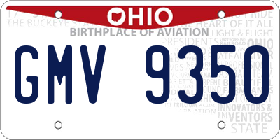 OH license plate GMV9350