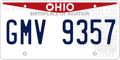 OH license plate GMV9357
