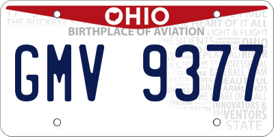 OH license plate GMV9377