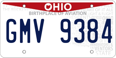 OH license plate GMV9384