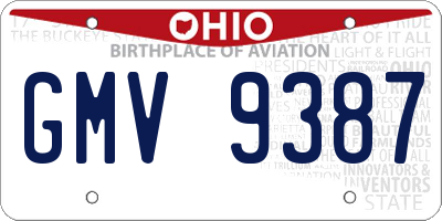 OH license plate GMV9387