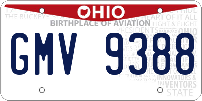 OH license plate GMV9388