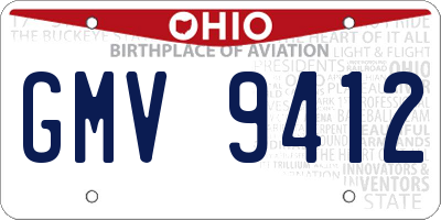 OH license plate GMV9412