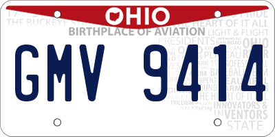 OH license plate GMV9414