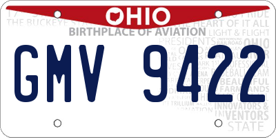 OH license plate GMV9422