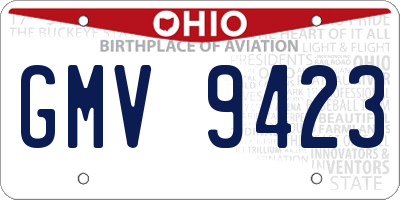OH license plate GMV9423