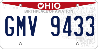 OH license plate GMV9433
