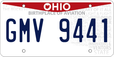 OH license plate GMV9441