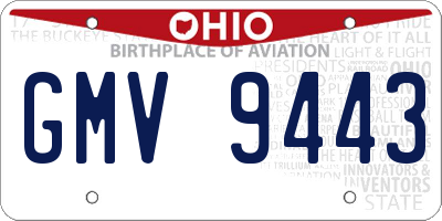 OH license plate GMV9443