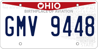 OH license plate GMV9448