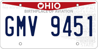 OH license plate GMV9451