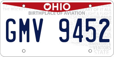 OH license plate GMV9452