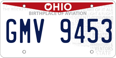 OH license plate GMV9453