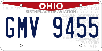 OH license plate GMV9455