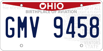 OH license plate GMV9458