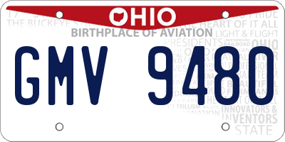 OH license plate GMV9480
