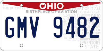 OH license plate GMV9482