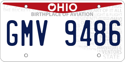 OH license plate GMV9486