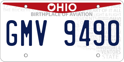 OH license plate GMV9490