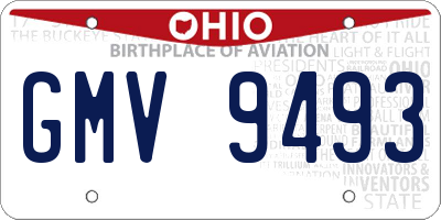 OH license plate GMV9493