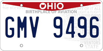 OH license plate GMV9496