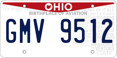 OH license plate GMV9512