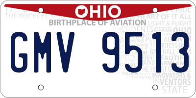 OH license plate GMV9513