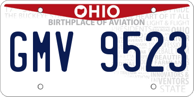OH license plate GMV9523