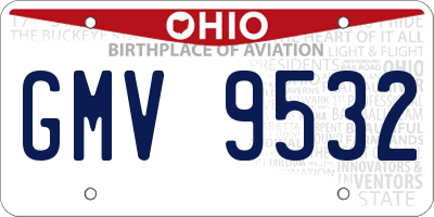OH license plate GMV9532