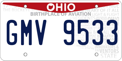 OH license plate GMV9533