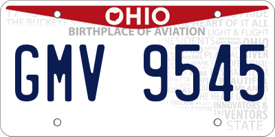 OH license plate GMV9545