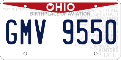 OH license plate GMV9550