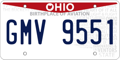 OH license plate GMV9551