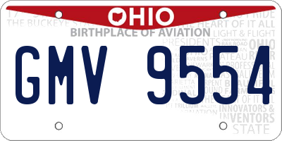 OH license plate GMV9554