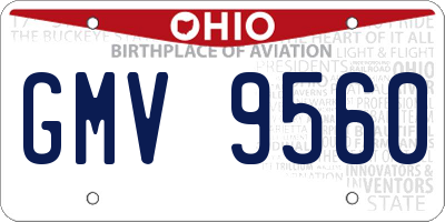 OH license plate GMV9560