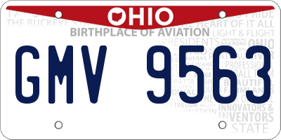 OH license plate GMV9563