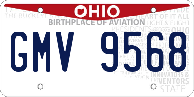 OH license plate GMV9568