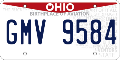 OH license plate GMV9584