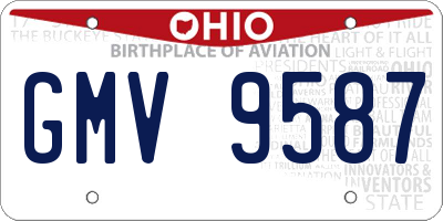 OH license plate GMV9587