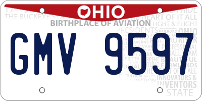 OH license plate GMV9597
