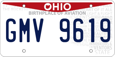 OH license plate GMV9619